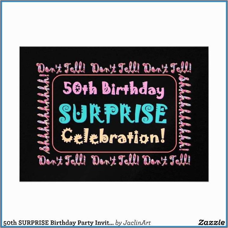 Surprise 50th Birthday Invitation Templates Word Free