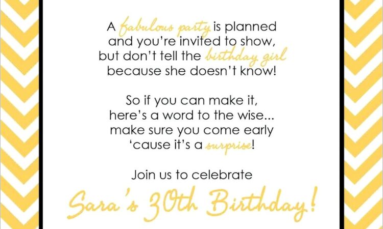 Surprise Birthday Invitations Wording