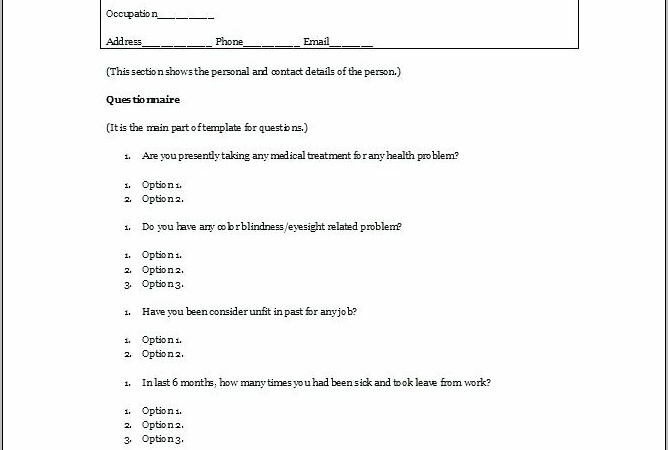 Survey Questionnaire Examples For Students