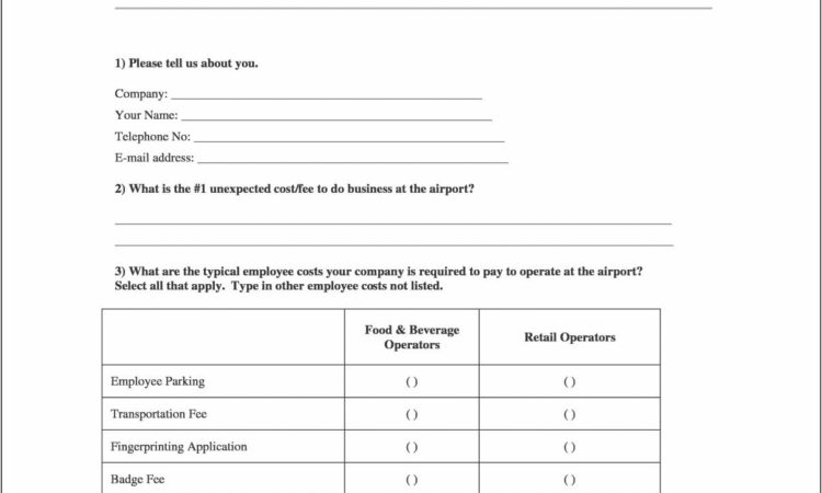 Survey Questionnaire On Wage