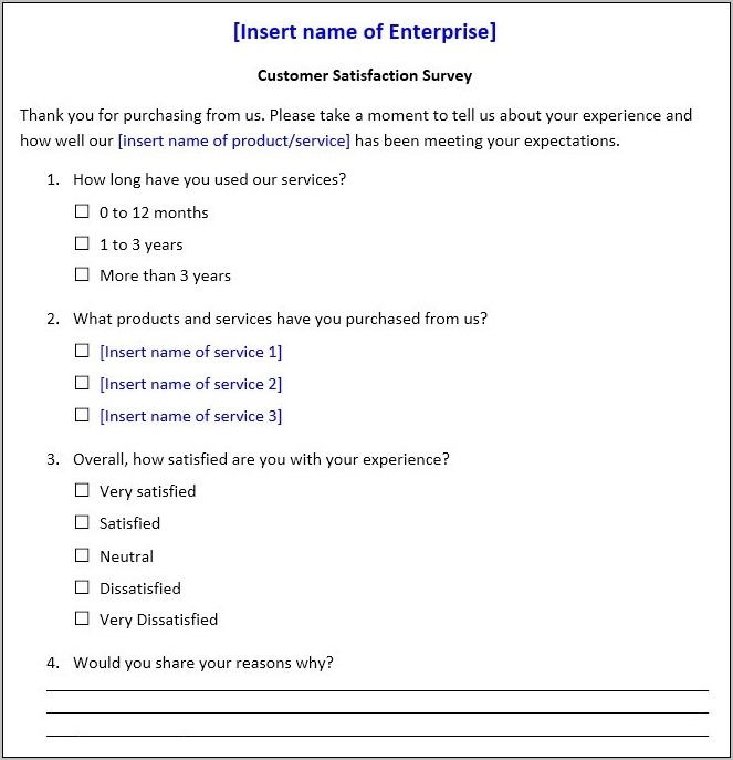 Survey Questionnaire Sample Pdf