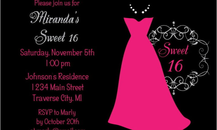 Sweet 16 Invitation Cards Designs