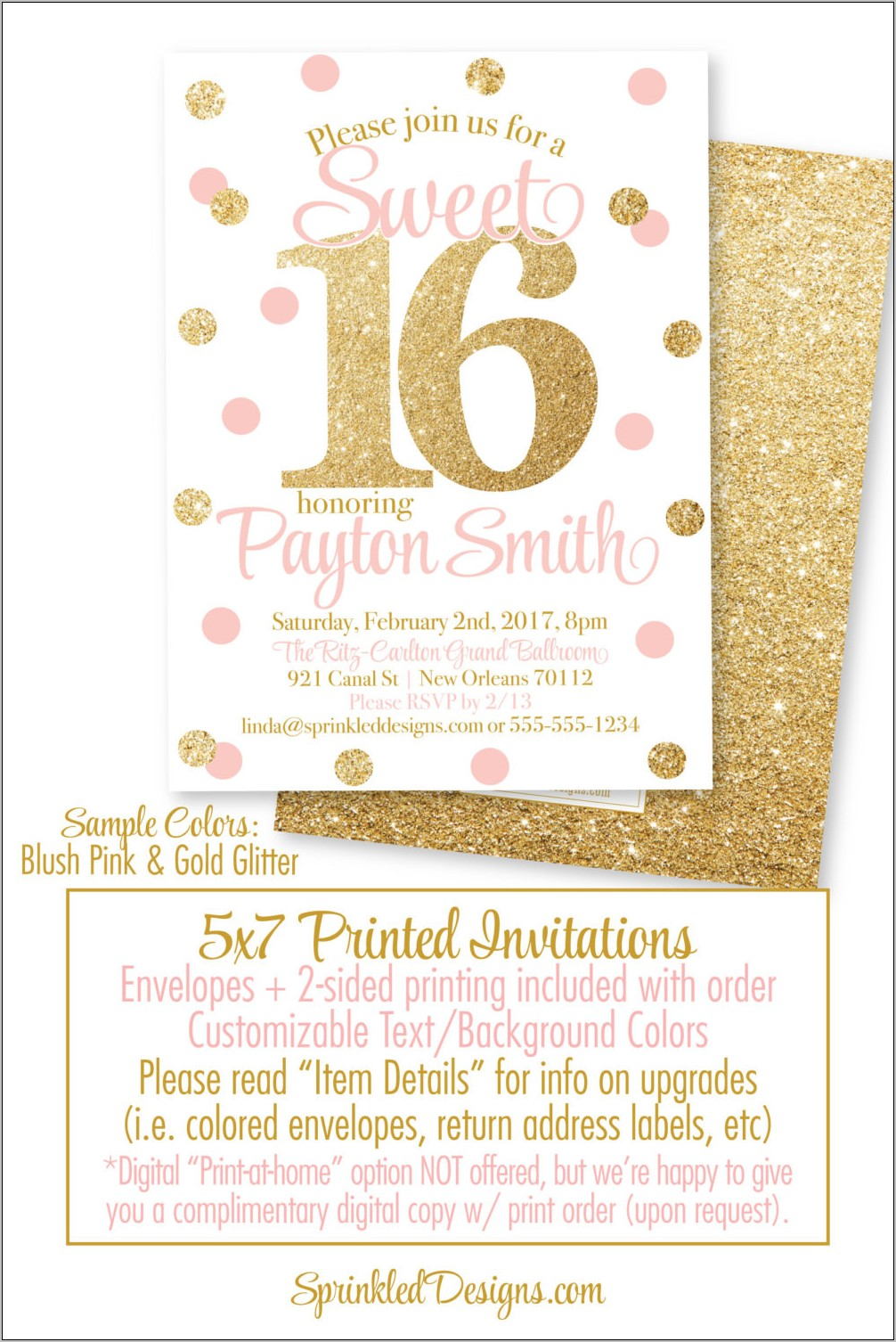 Sweet 16 Invitation Templates