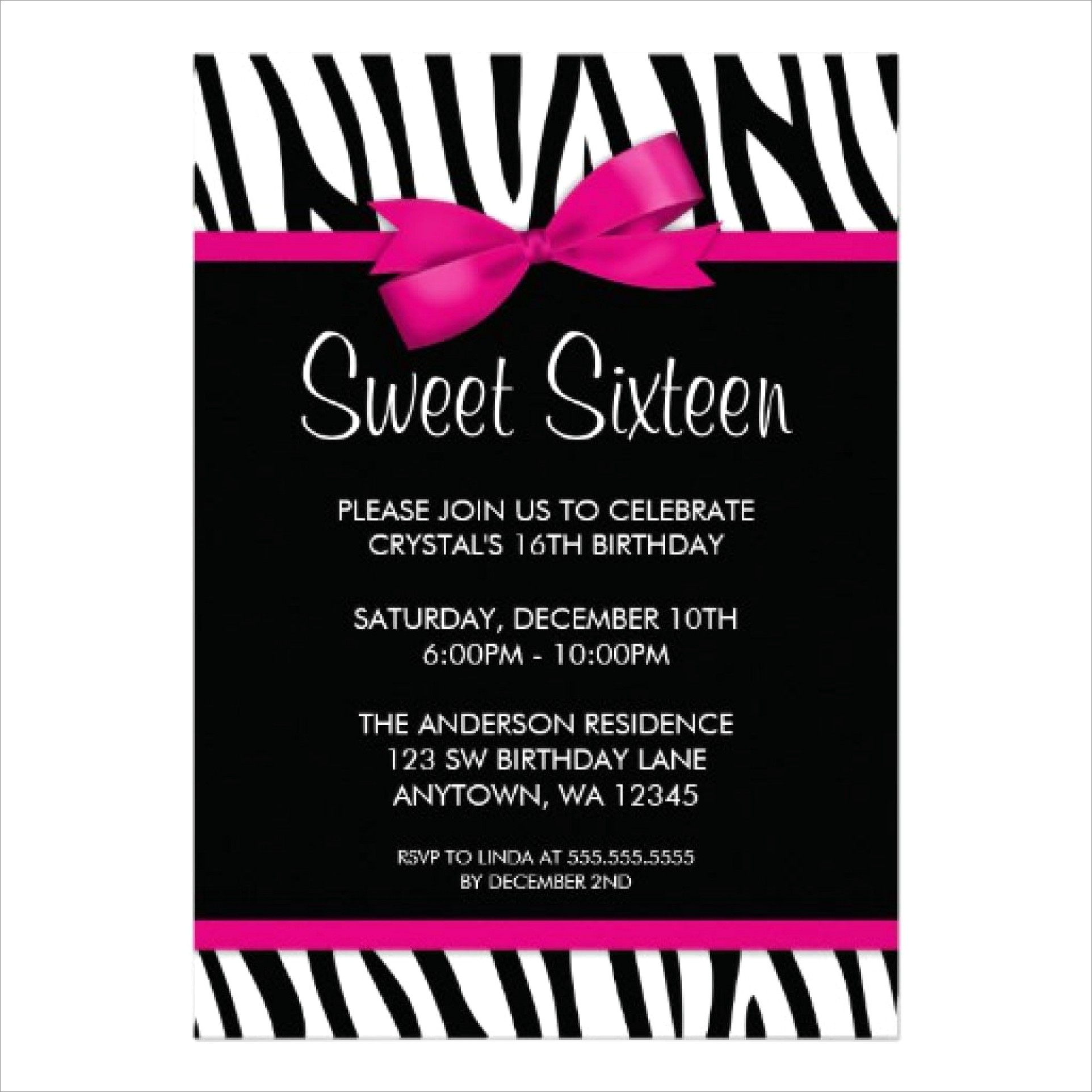 Sweet 16 Invitations Templates Free