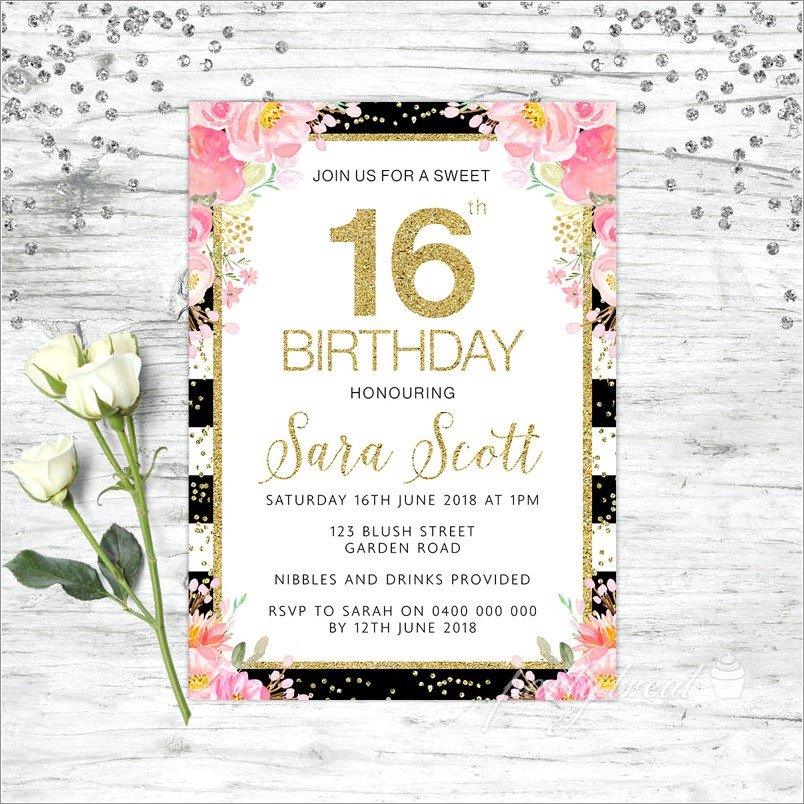 Sweet Sixteen Birthday Invitations