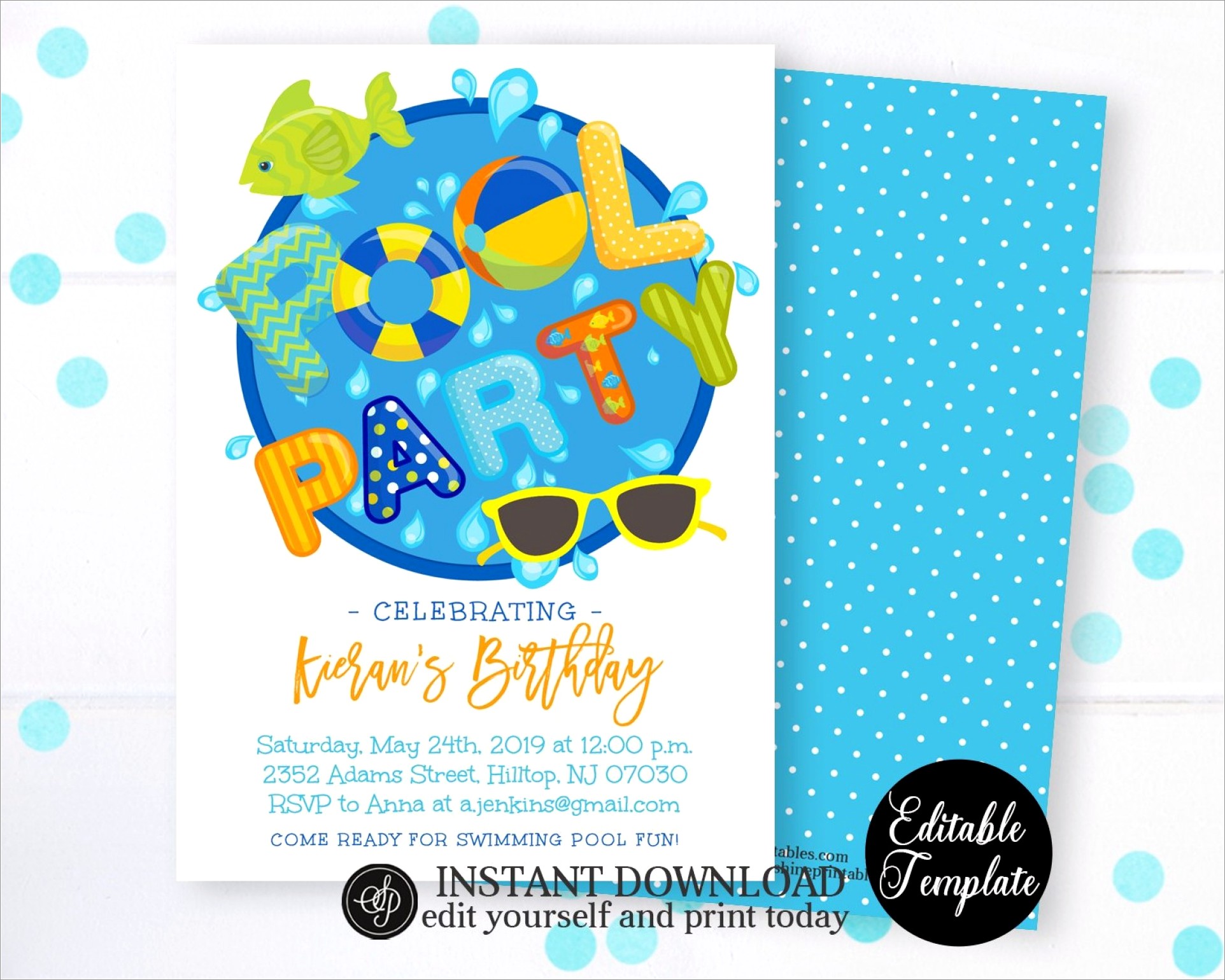 Swimming Birthday Invitations Free Printable