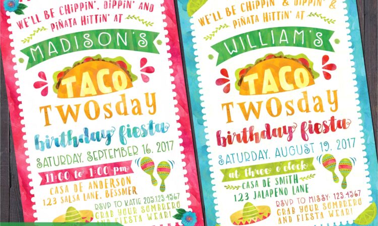 Taco Twosday Birthday Invitations