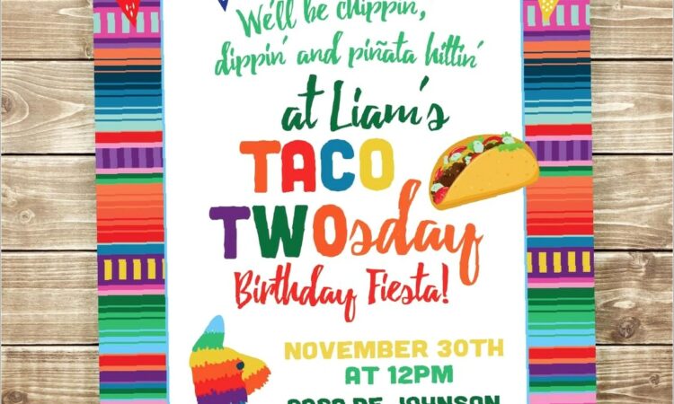 Taco Twosday Invitation Template Free