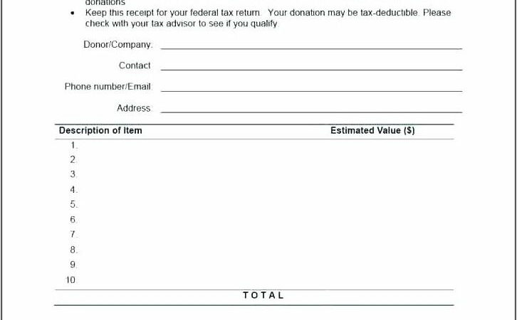 Tax Deductible Donation Form Template