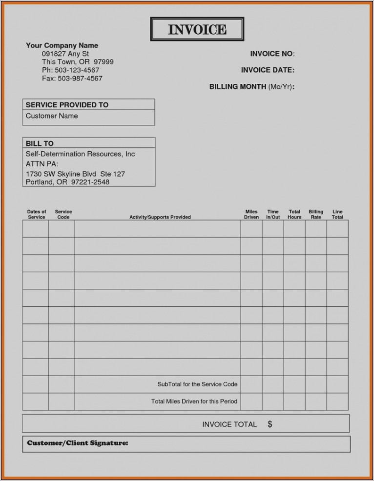 Tax Invoice Statement Template