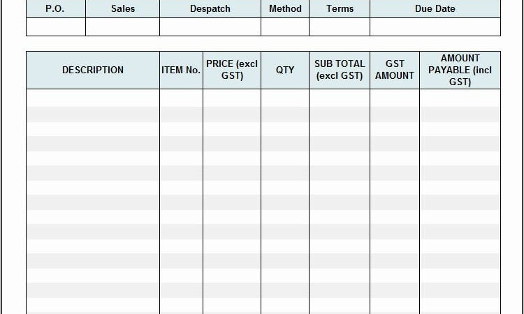 Tax Invoice Template Word Doc South Africa