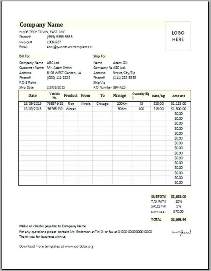 Tax Invoicestatement Template Free Download