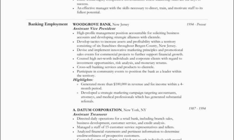 Td Bank Teller Resume Sample