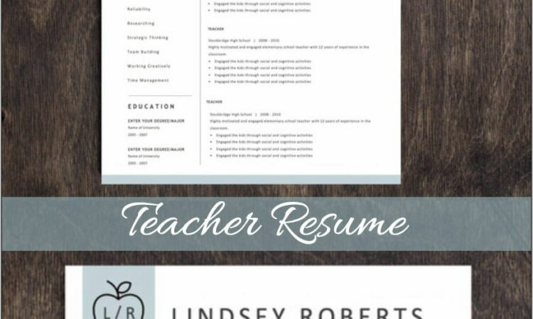 Teacher Resumes Templates Free