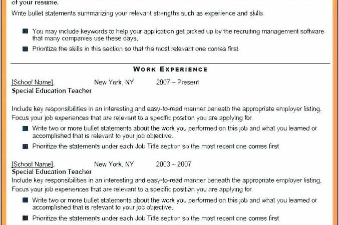 Teaching Resume Template Word Free