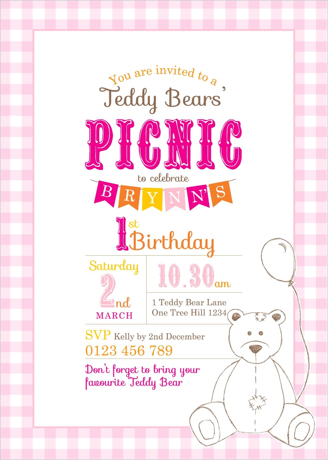 Teddy Bear Picnic Invitations