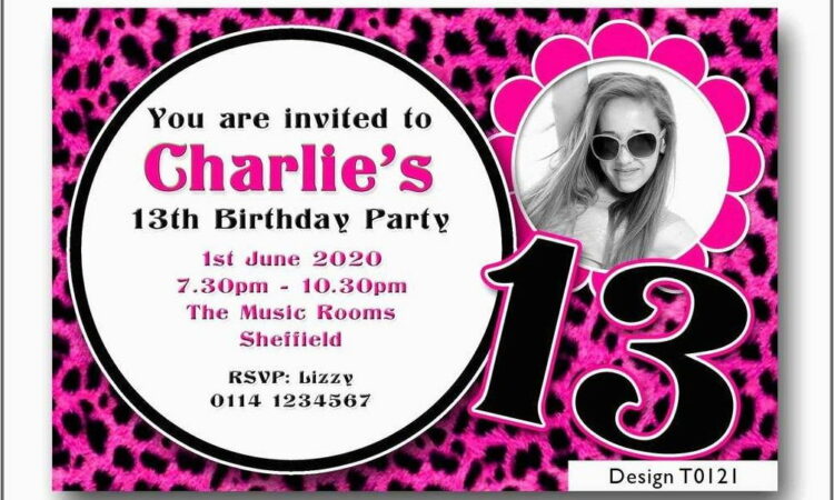 Teenage Birthday Invitation Templates Free