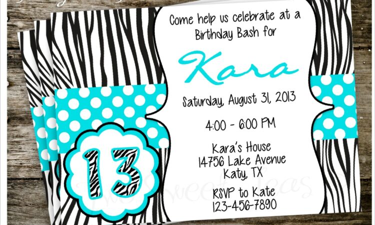 Teenage Girl Birthday Invitations Free Printable