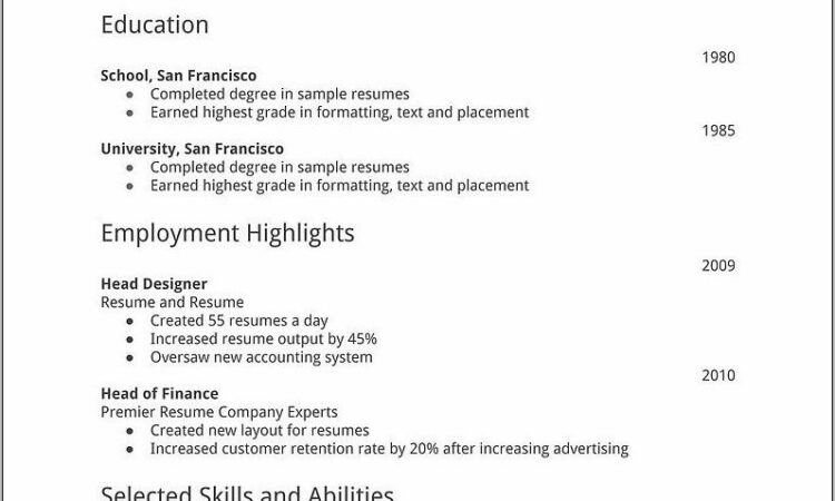 Teenager Curriculum Vitae Example