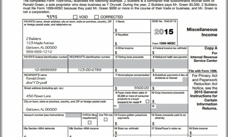 Template 1099 Misc Form 2014