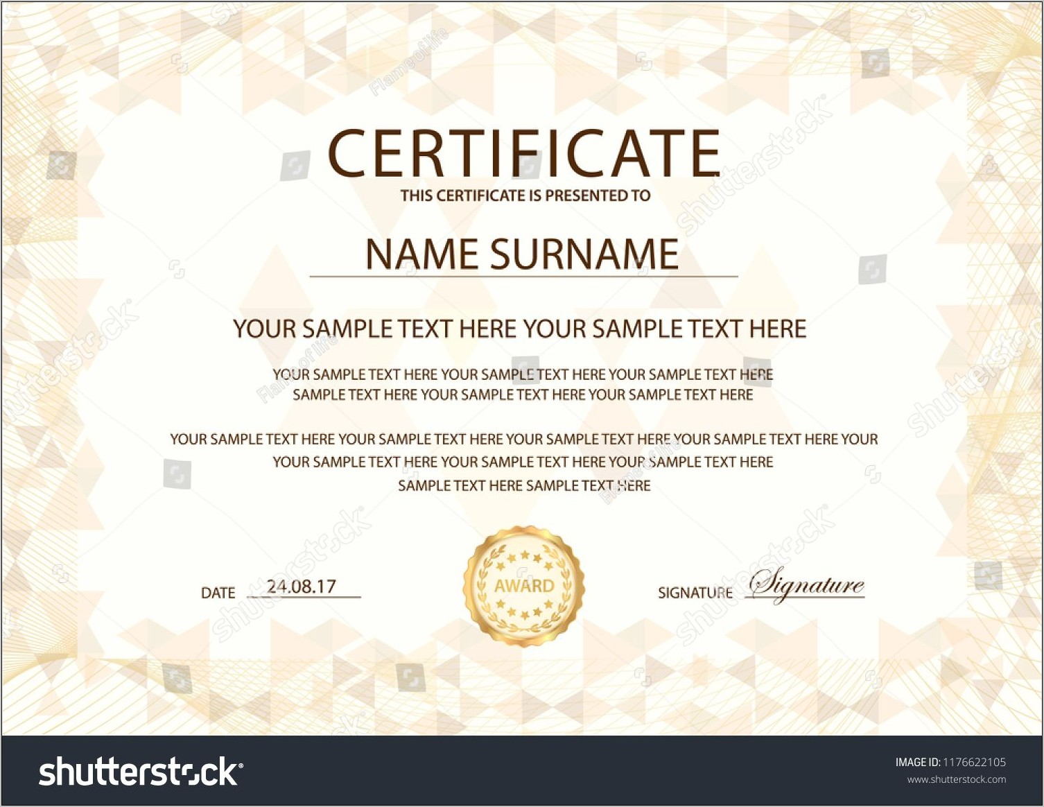 Template Design For Certificate Of Appreciation
