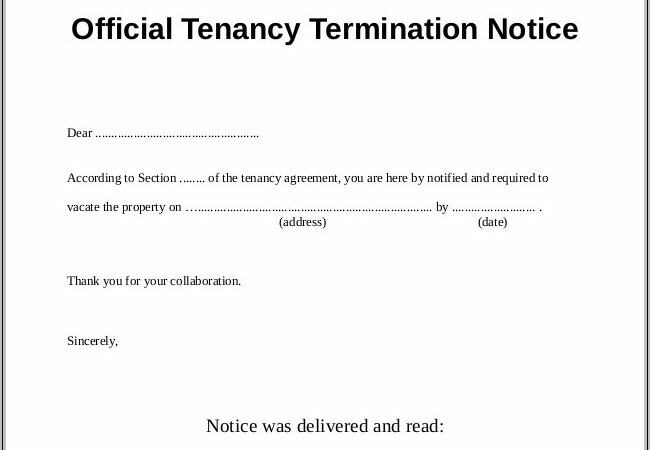 Template Eviction Notice Uk