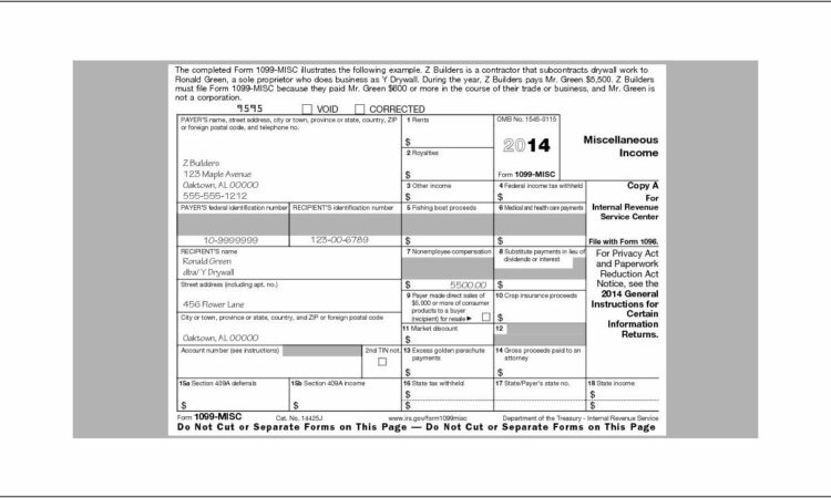 Template For 1099 Misc 2015