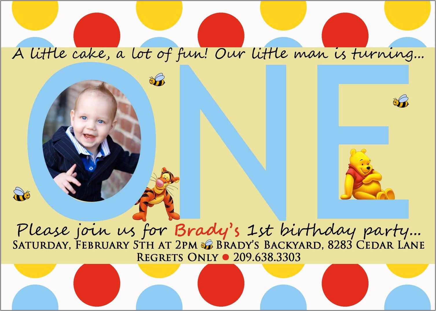 Template For 1st Birthday Invitation