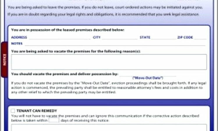 Template For 3 Day Eviction Notice
