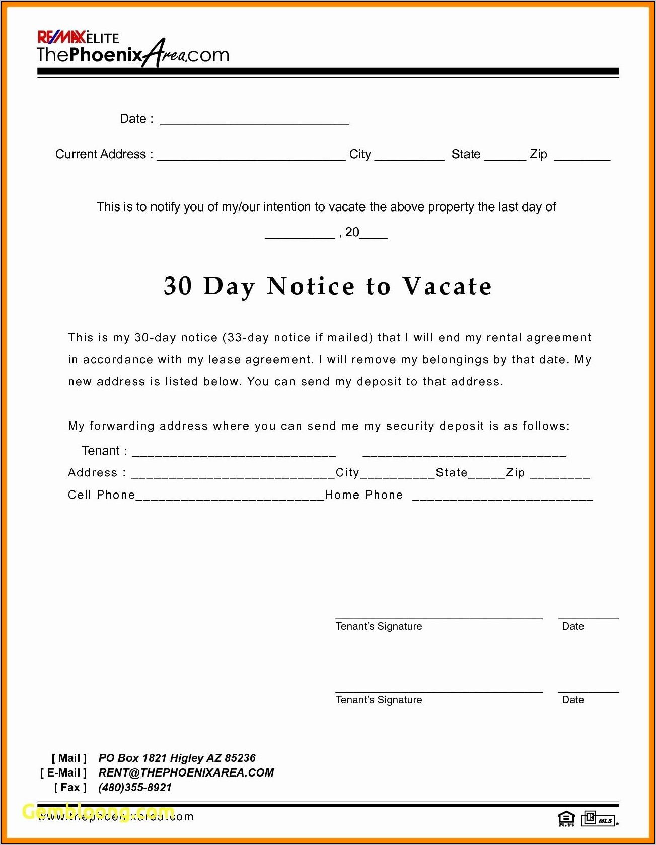 Template For 30 Day Eviction Notice