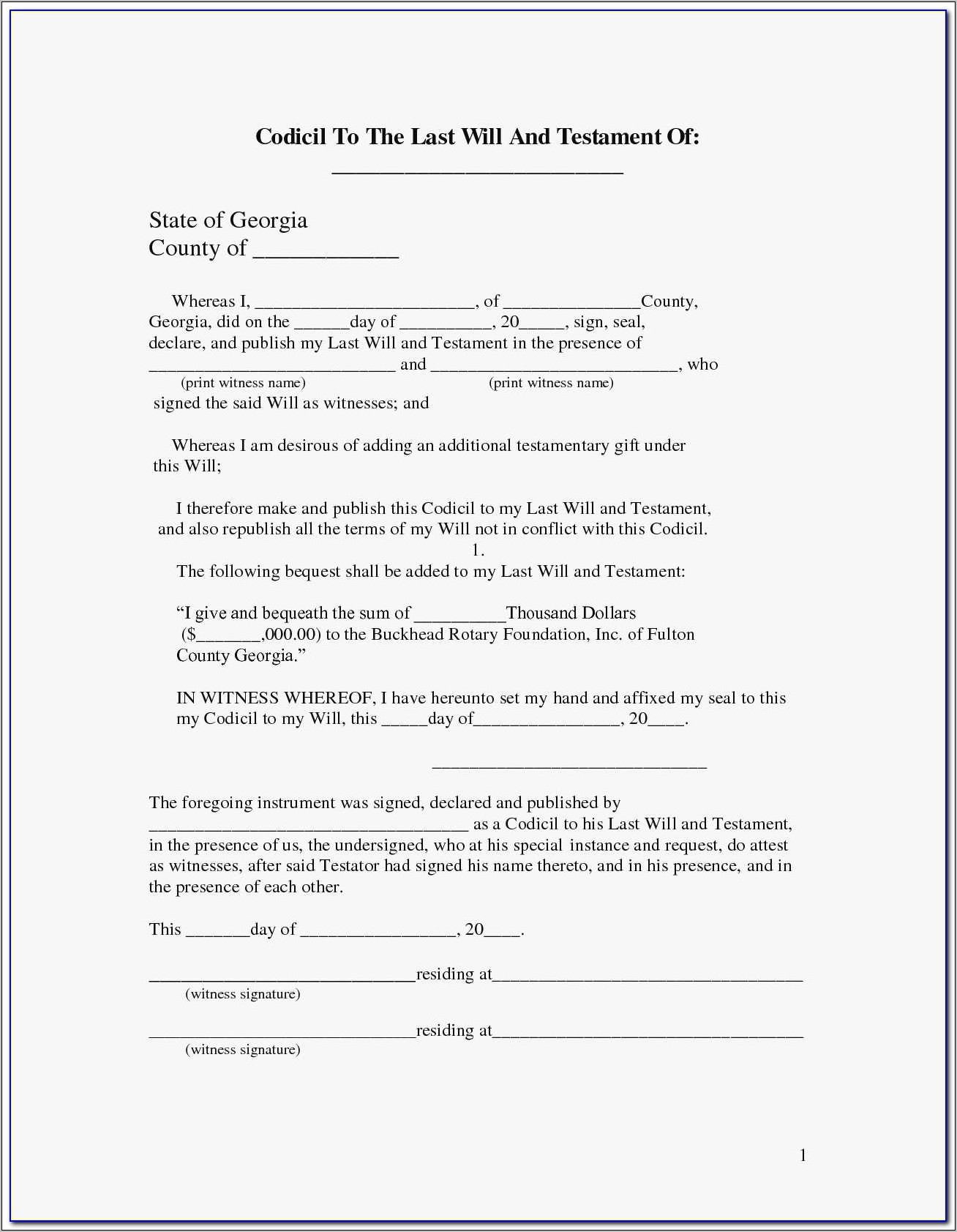 Template For A Will In Australia