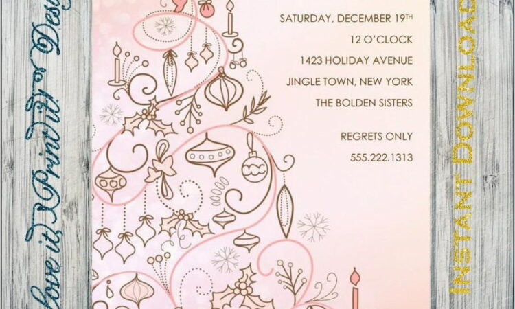 Template For Christmas Invitation Ms Word