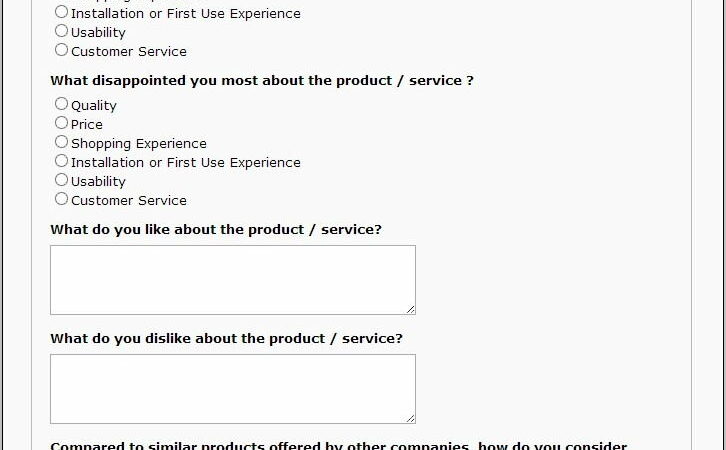 Template For Customer Satisfaction Survey