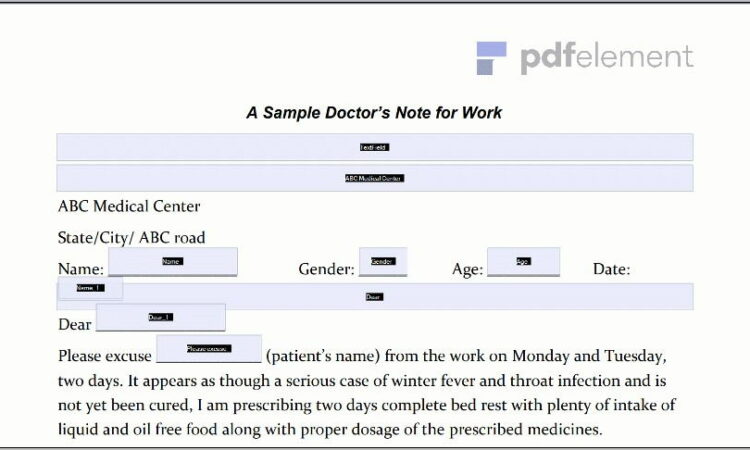 Template For Doctors Note (100)