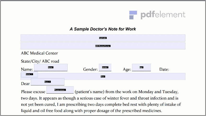 Template For Doctors Note (100)