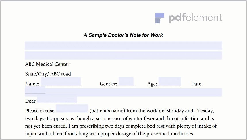 Template For Doctors Note (105)