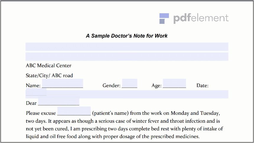 Template For Doctors Note (120)