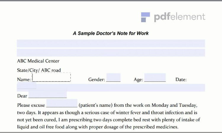 Template For Doctors Note (134)