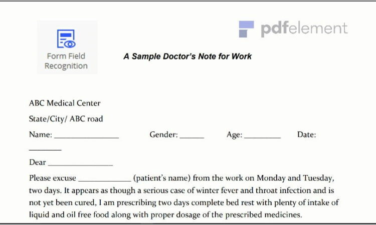 Template For Doctors Note (17)