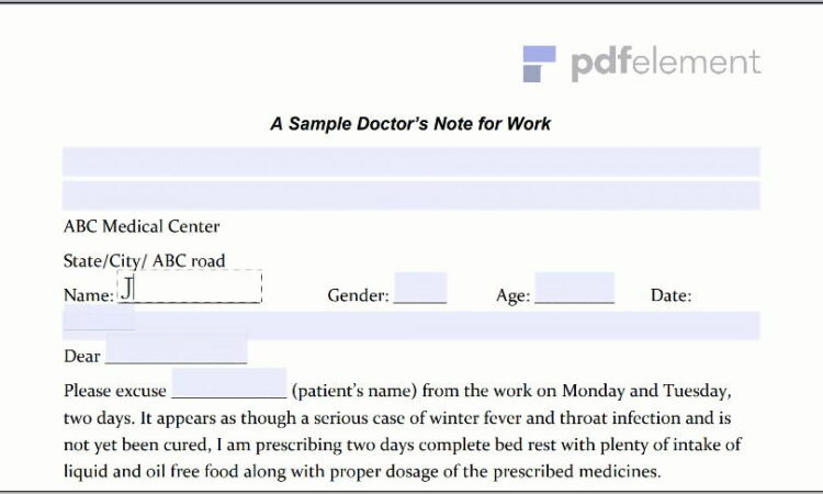 Template For Doctors Note (170)