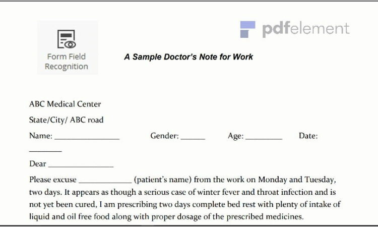 Template For Doctors Note (2)