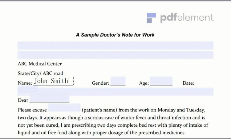 Template For Doctors Note (214)