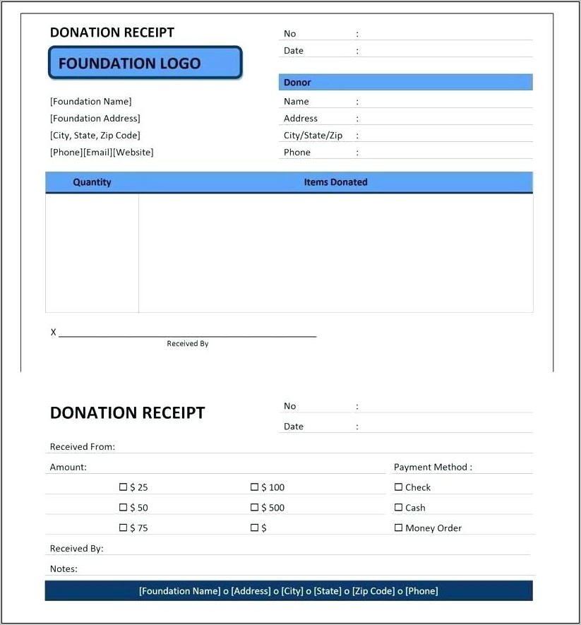 Template For Donation Letter Receipt