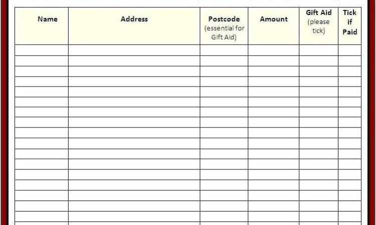 Template For Fundraising Form