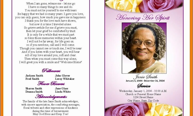 Template For Funeral Program Free