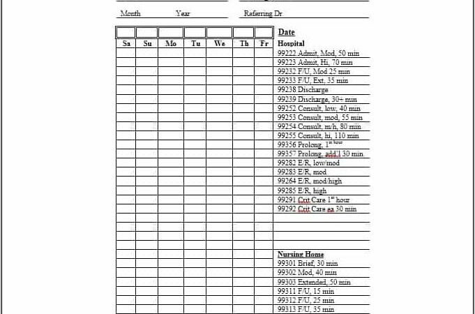 Template For Medical Office Superbill