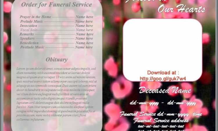 Template For Obituary Program