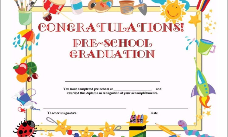 Template For Preschool Graduation Certificate