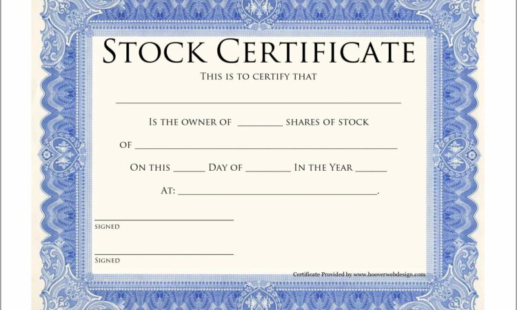 Template For Printing Stock Certificates