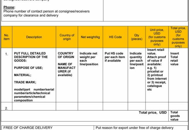 Template For Proforma Invoice Word